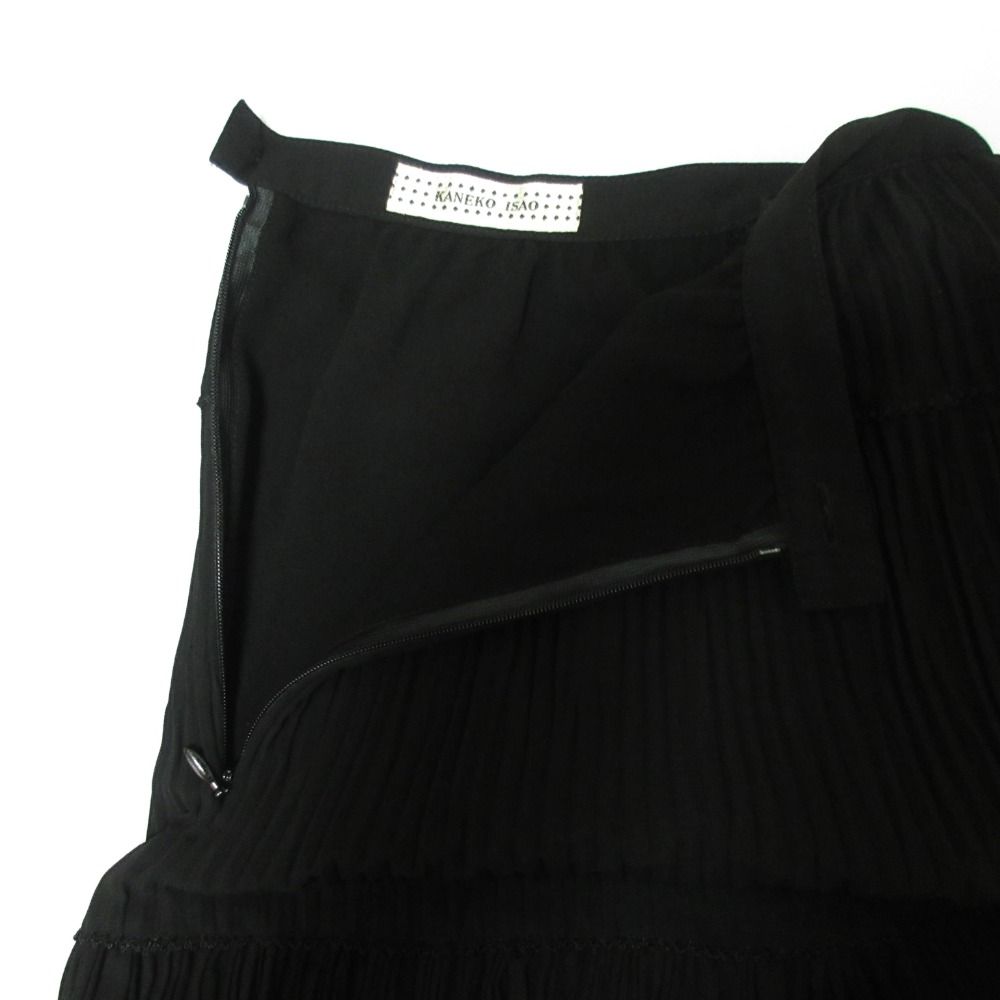 美品 KANEKO ISAO カネコイサオ プリーツ ロングスカート ブラック  