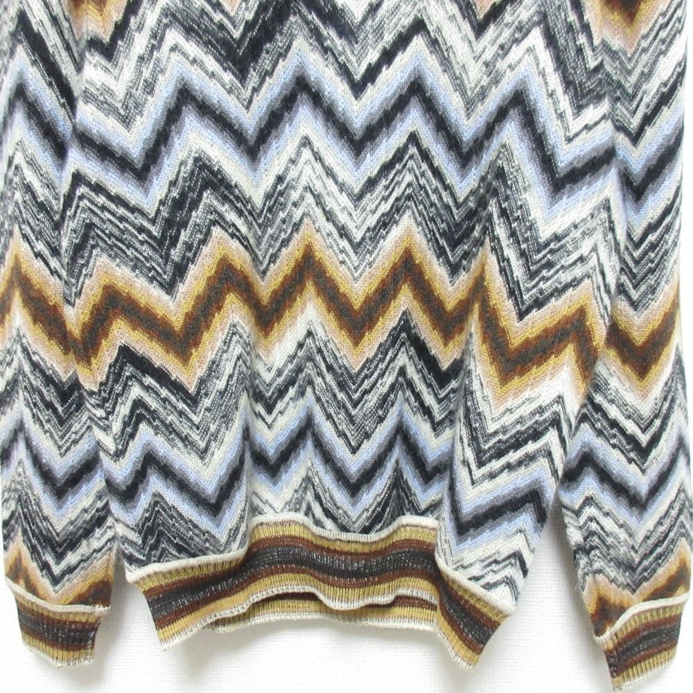 美品 MISSONI ミッソーニ シェブロン Vネック ウール モヘアブレンド