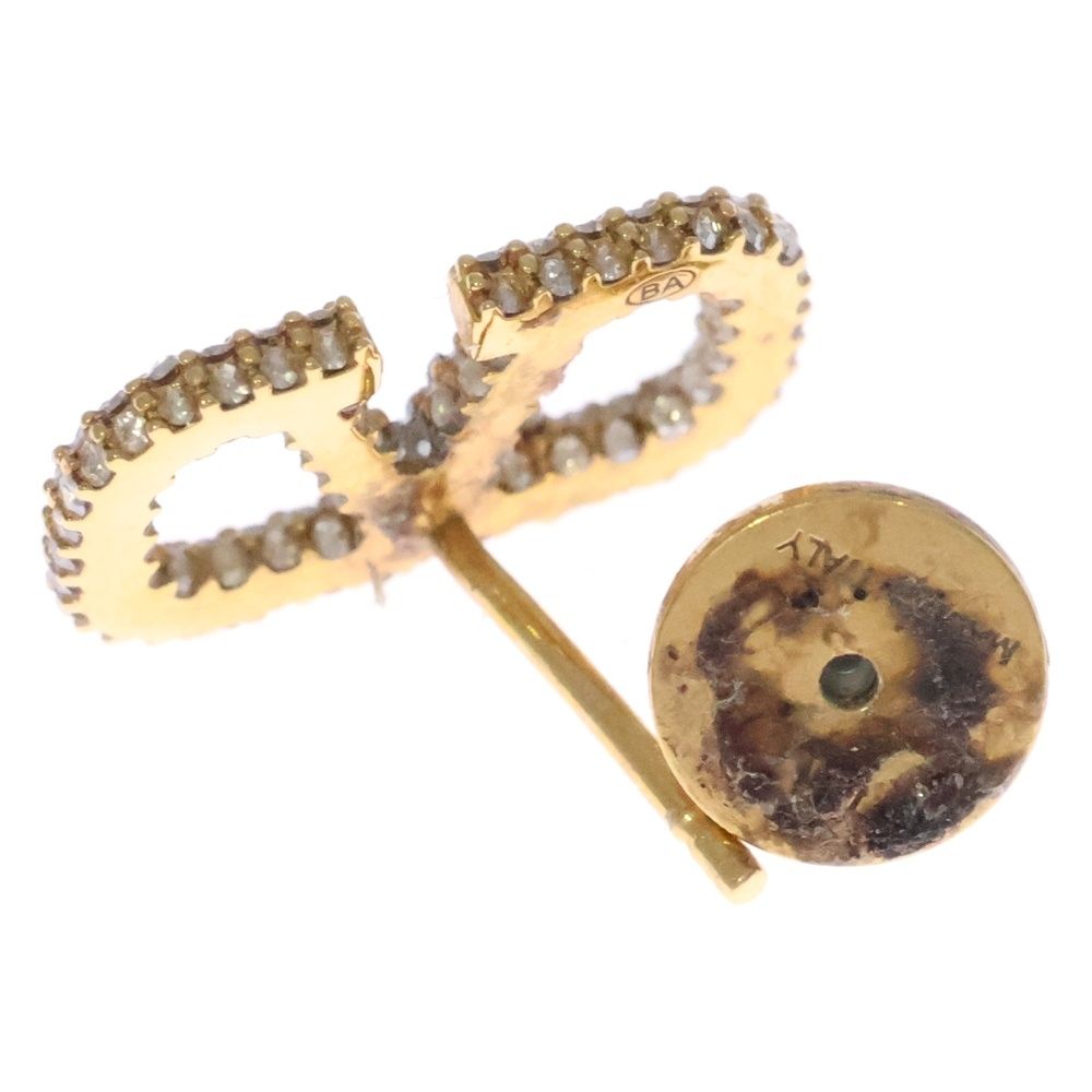 VALENTINO (ヴァレンティノ) Vロゴ ラインストーン ピアス ゴールド