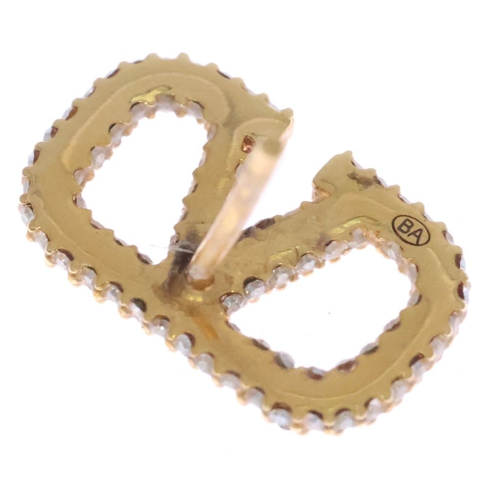 VALENTINO (ヴァレンティノ) Vロゴ ラインストーン ピアス ゴールド