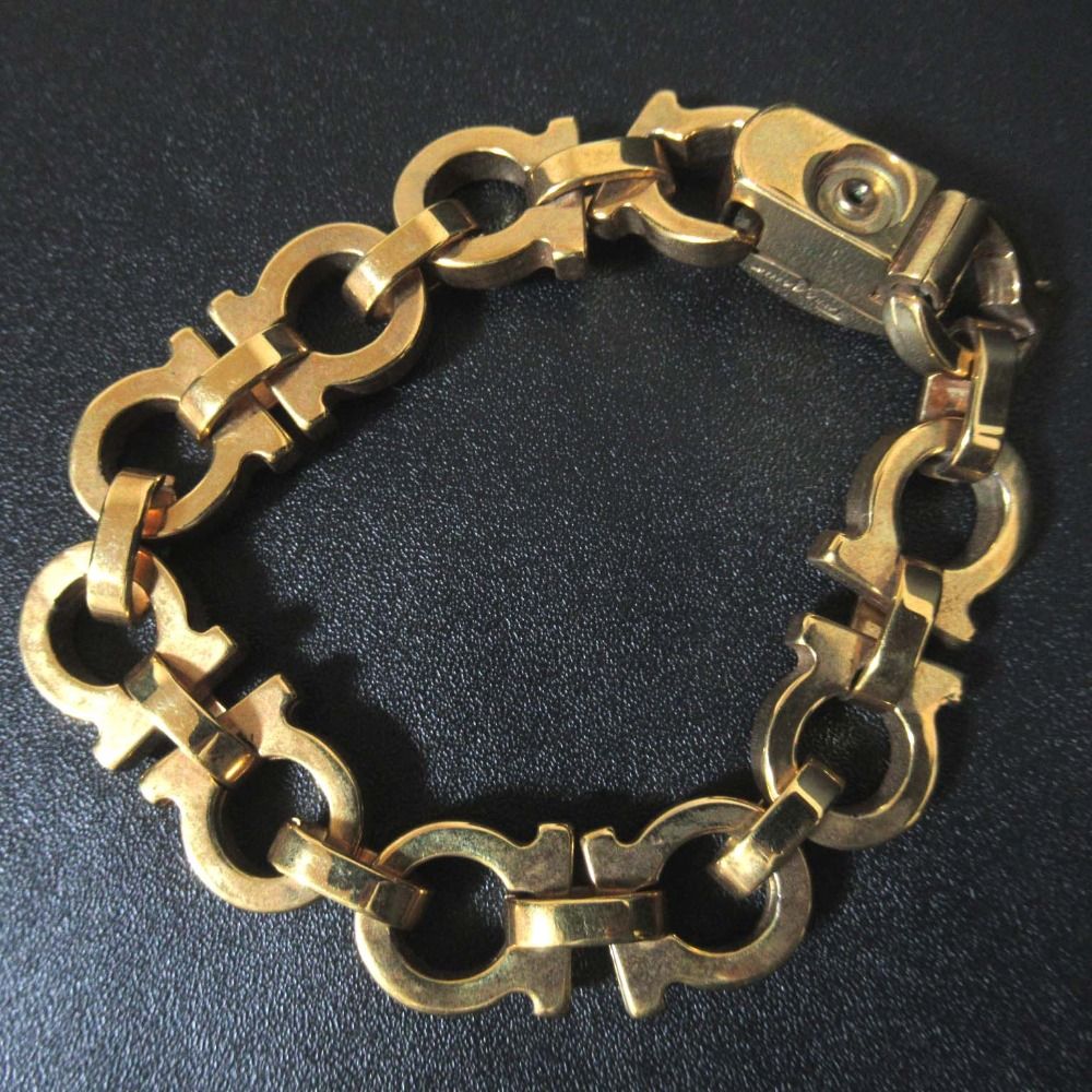 Salvatore Ferragamo ゴールドブレスレット　美品 楽天市場】Salvatore Ferragamo フェラガモ バングル ブレスレット