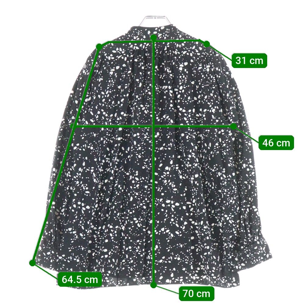 HYKE (ハイク) 23SS PEBBLE PRINTED BLOUSE ぺブル プリンテッド