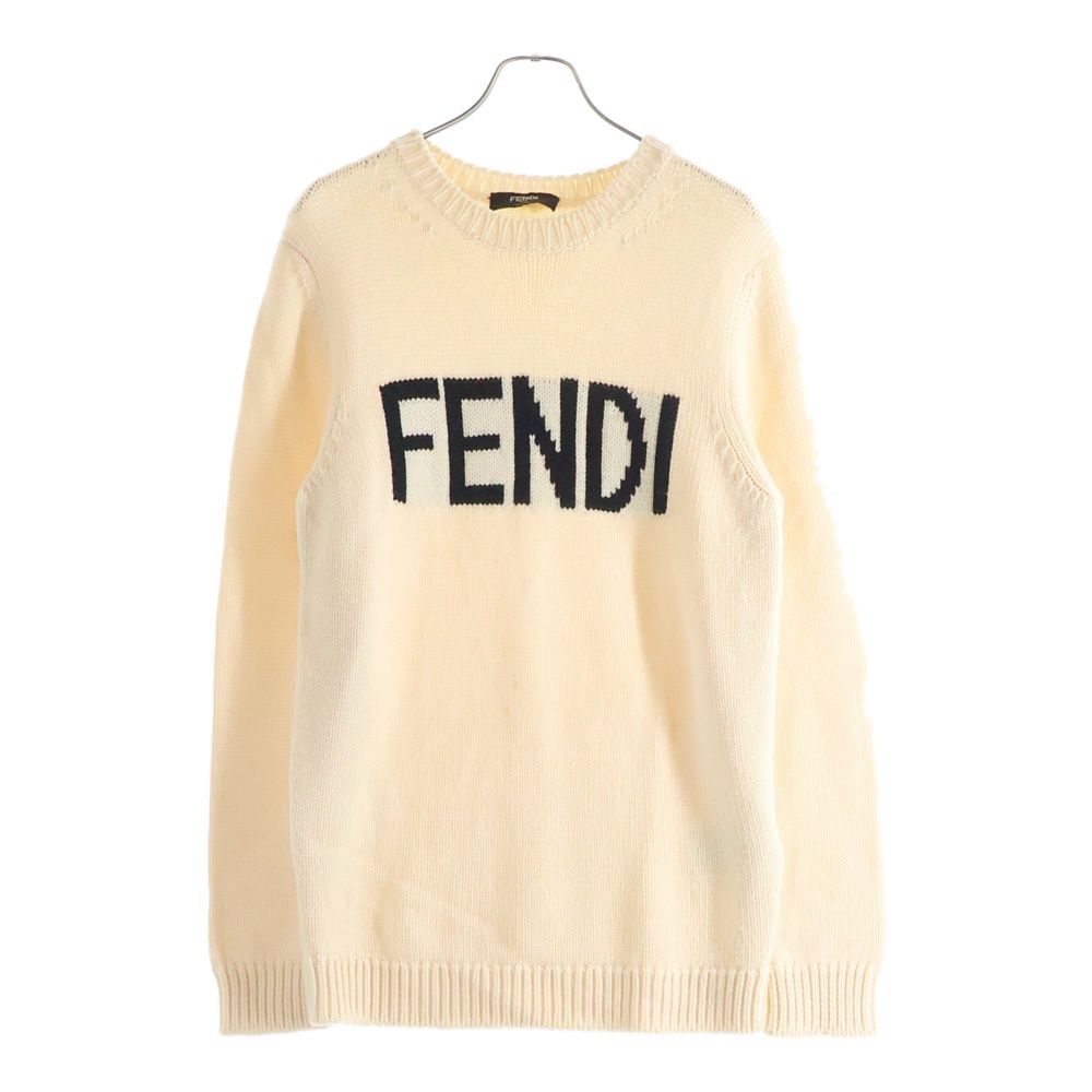 FENDI (フェンディ) Logo Intersia Knit Sweater ロゴニット クルー