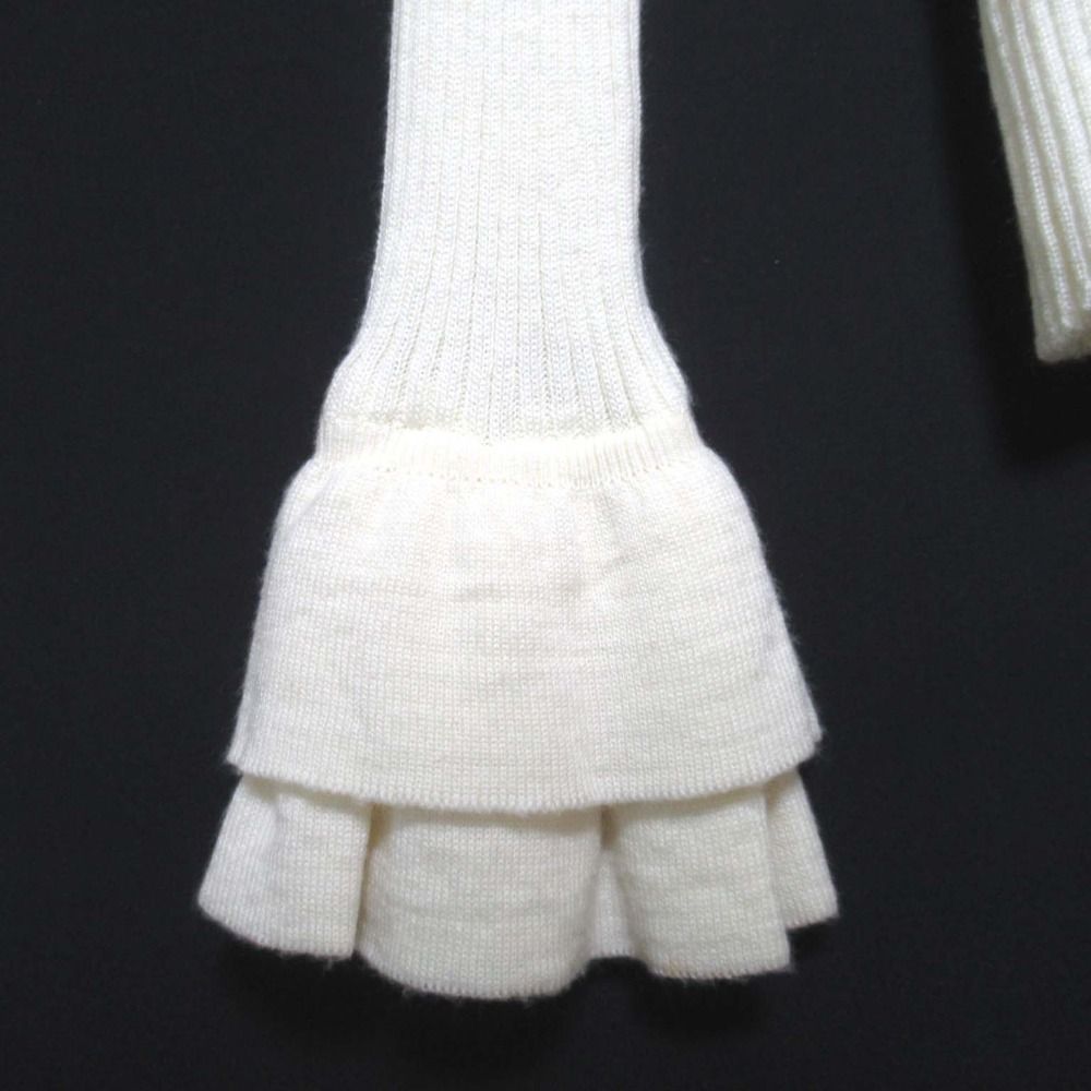 美品 cygne シーニュ 長袖 ハイネック フリル ニット セーター オフ  