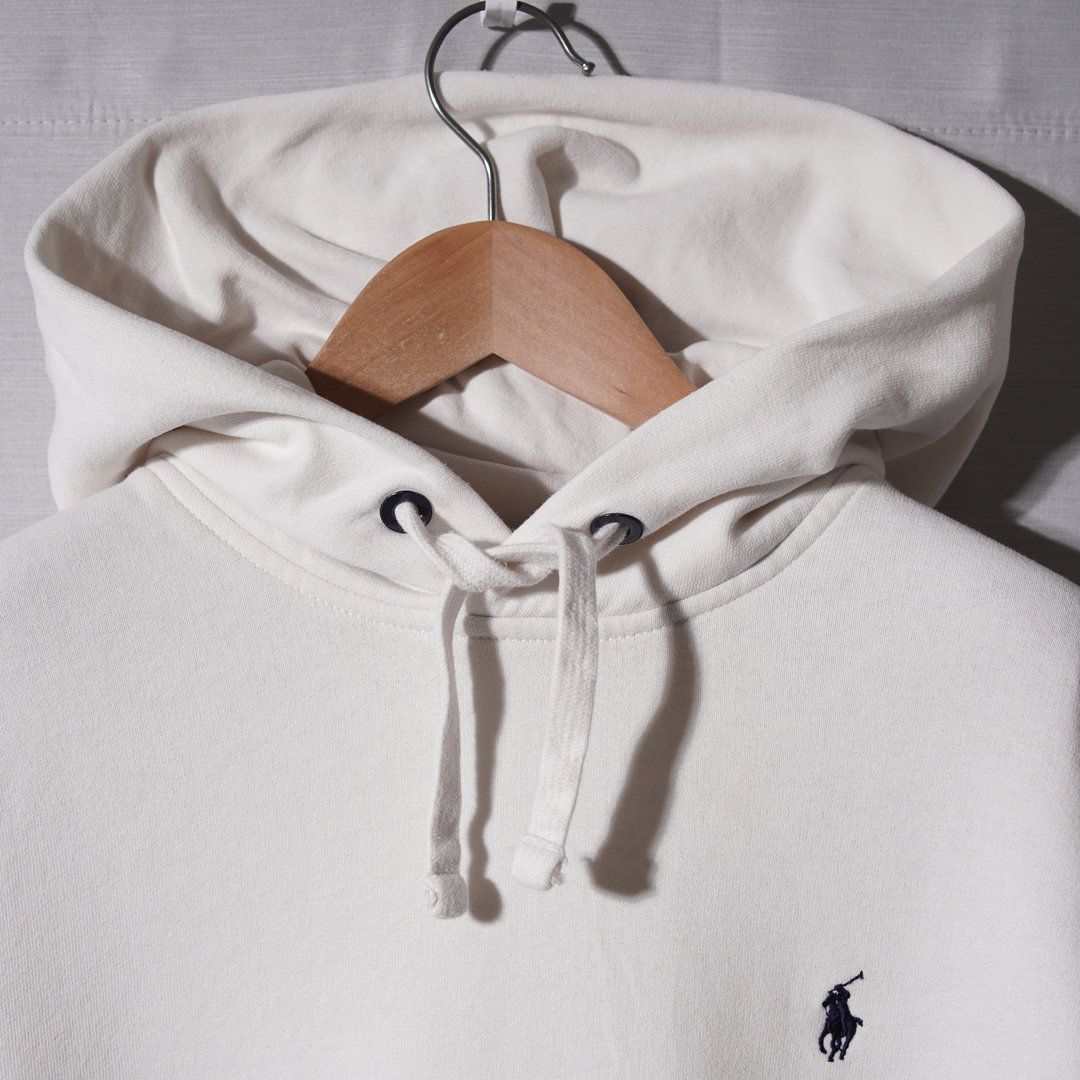 ホワイト パーカー フード付き ポロ刺繍 ポロラルフローレン POLO RALPH LAUREN パーカー M ホワイト ポニー