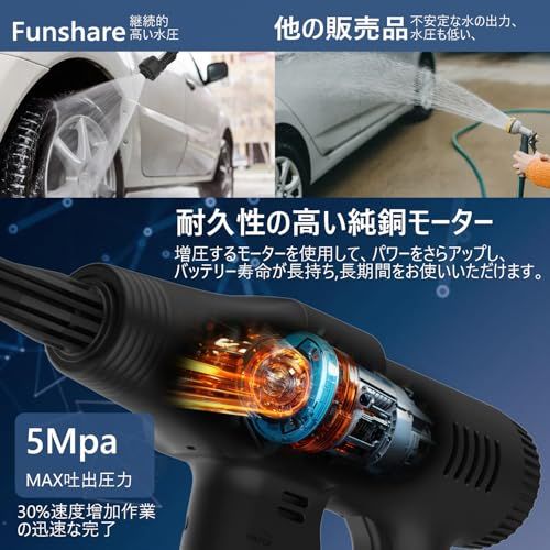 ★新品★ 高圧洗浄機 コードレス 充電式 洗車機 家庭用 6in1ノズル 送料無料】【2024初登場】 高圧洗浄機 コードレス 充電式 6in1ノズル2