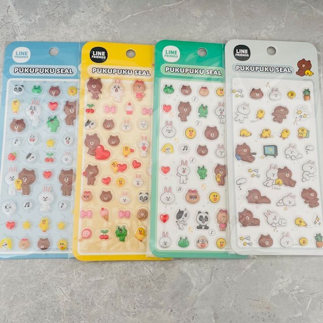 LINE FRIENDS PUKUPUKU SEAL 3枚セット 確認用 LINE FRIENDS PUKUPUKU