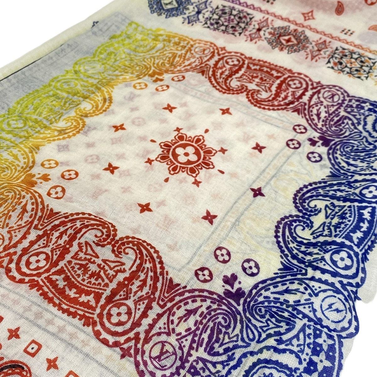 美品✨ルイヴィトン エトールモノグラム レインボー ストール カシミヤシルク LOUIS VUITTON ルイヴィトン エトール・LVレインボー ルイヴィトン