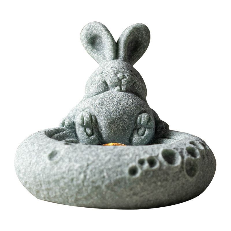 新品未使用 十二支 兎 茶道 置物 中式 香立て 香座 来客用 茶卓 茶
