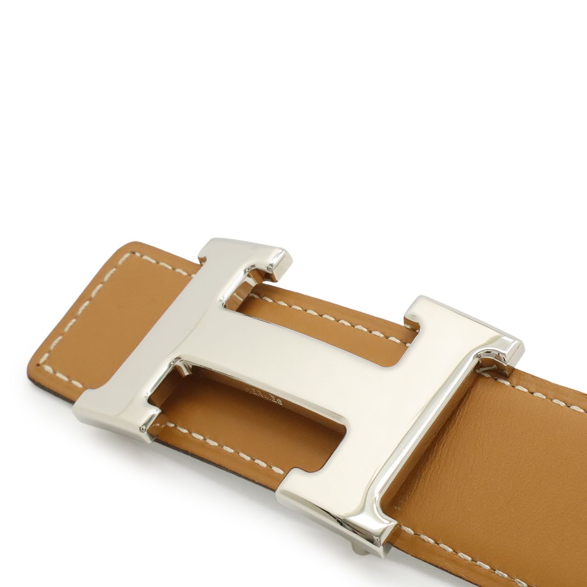 HERMES エルメスブラウンレザーベルト H型バックル　リバーシブル HERMES（エルメス） ベルト リバーシブル バックル ○Z刻印 レザー H