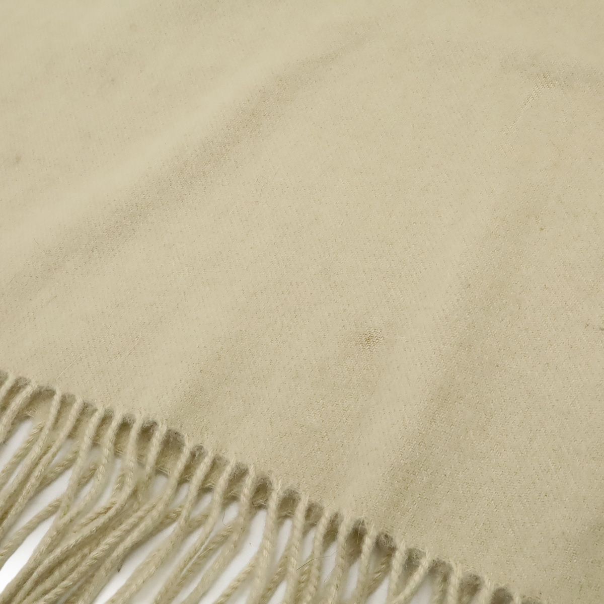 HERMES エルメス マフラー ストール フリンジ ロゴ刺繍 カシミヤ100