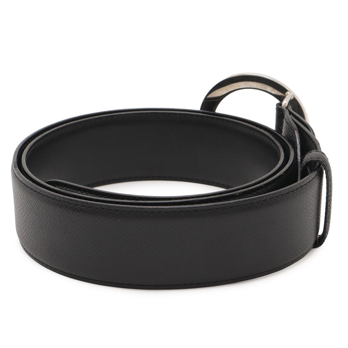 美品✨ BVLGARI ブルガリ ベルト ラウンドロゴバックル グレインレザー BVLGARI ブルガリ ブルガリブルガリ ベルト ラウンドロゴバックル