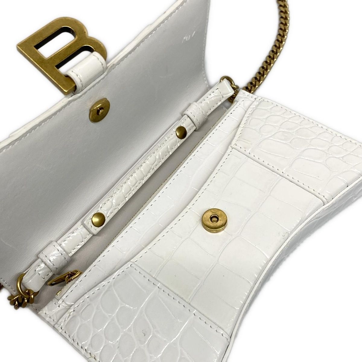 BALENCIAGA(バレンシアガ) 財布 アワーグラス 656050 白 チェーン