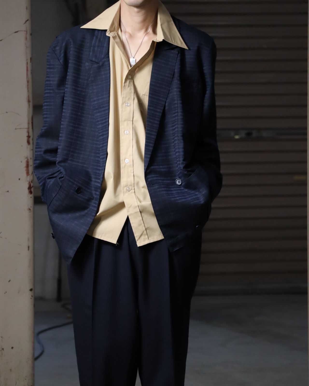 Euro, jacquard check padless double breasted tailored jacket made