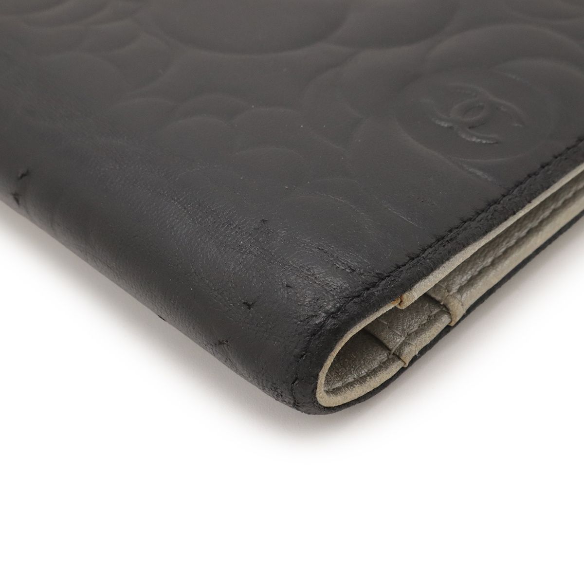 CHANEL シャネル カメリア エンボス ココマーク 2つ折長財布 二つ折り