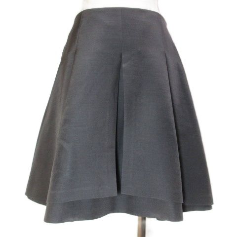 フォクシー FOXEY 27933 スカート タックフレア ひざ丈 ウール シルク