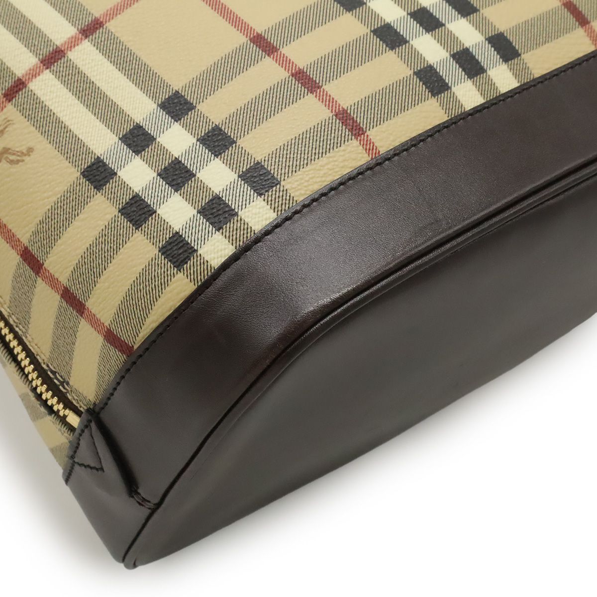 Burberryバーバリーノバチェック ゴールド金具 レザー ホース ピンク 