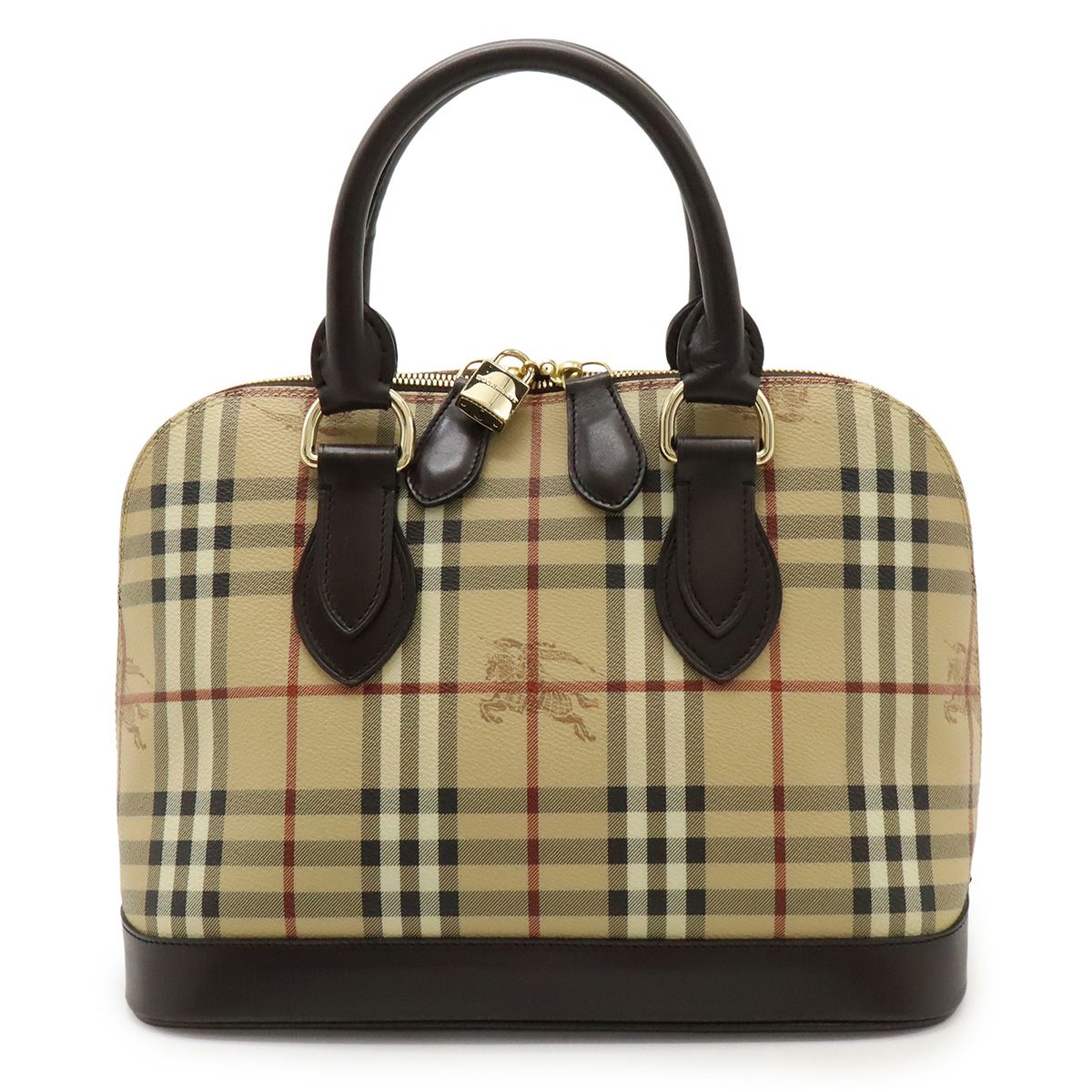 BURBERRY ハンドバッグ ボルドー ノバチェック