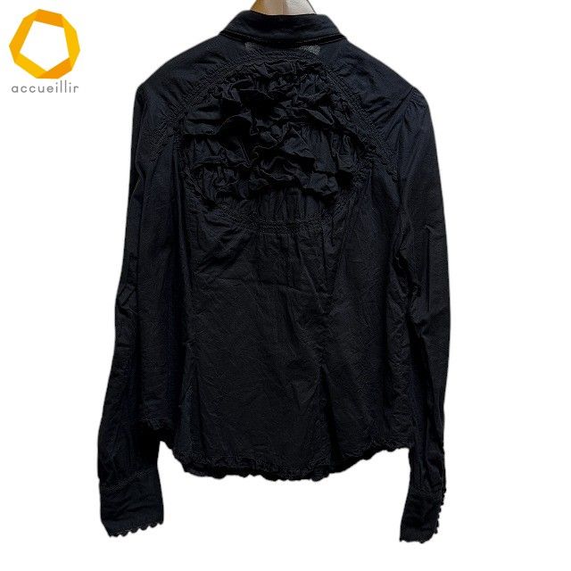 a ピンクハウス PINKHOUSE シャツ・ブラウス 黒 スタンドカラー リボン