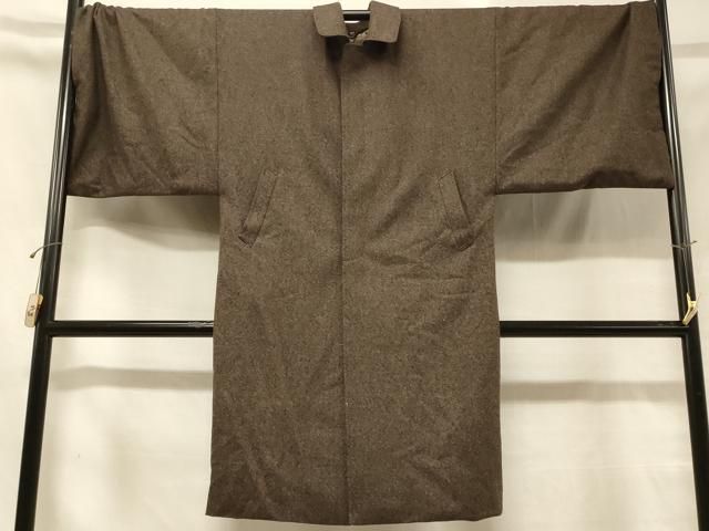 平和屋着物＃男性　和装コート　角袖　霞文　ロング丈　交織　CABC5027in 平和屋着物∞男性 和装コート 角袖 霞文 ロング丈 交織 CABC5027in