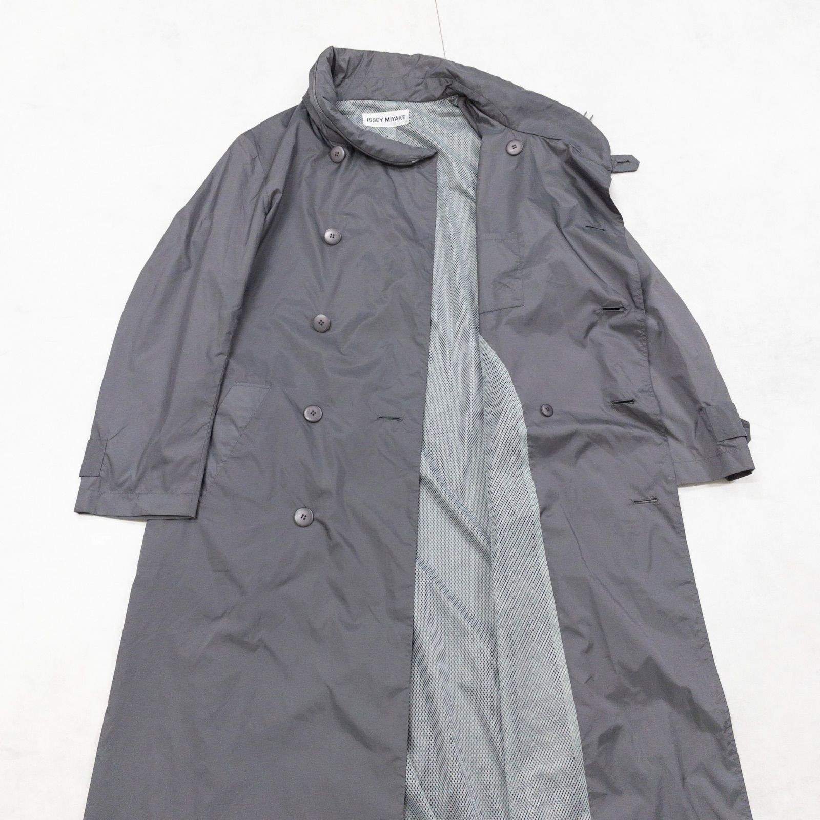 ISSEY MIYAKE イッセイミヤケ コート スタンドカラー ロング ナイロン 