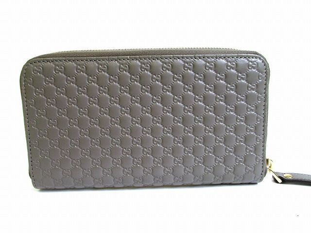 グッチ GUCCI GG マイクログッチシマ レザー ラウンドファスナー 長