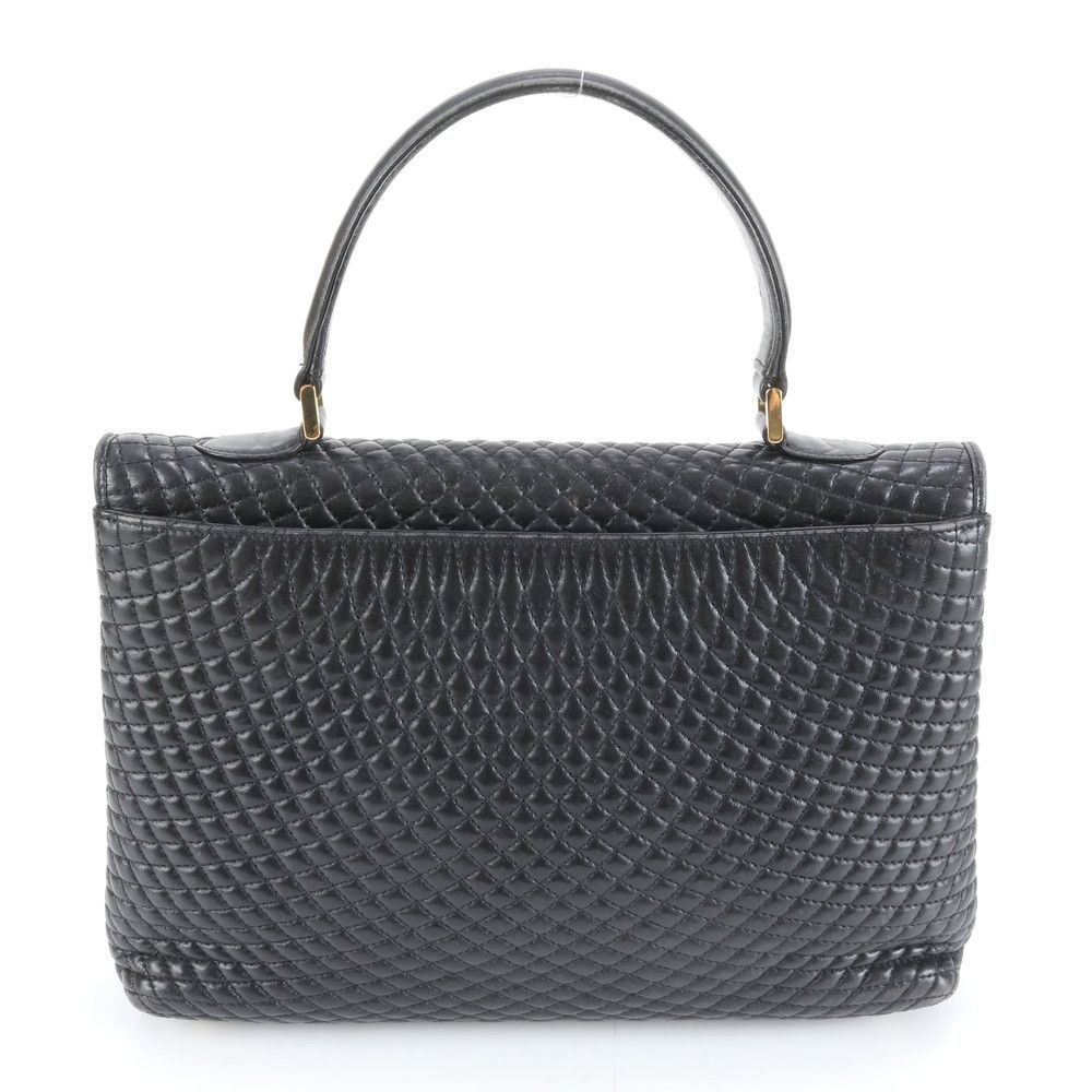 美品 バリー キルティング レザー ハンドバッグ トート トップハンドル  