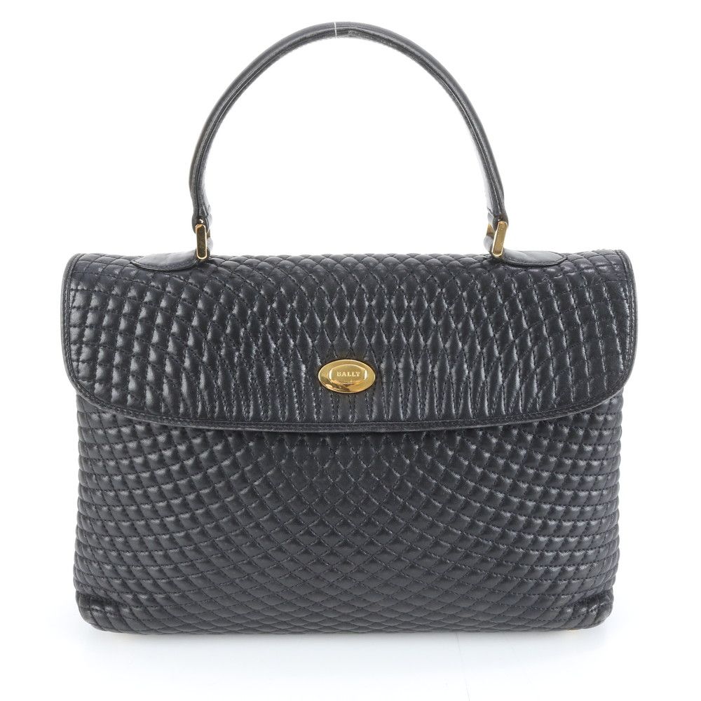 美品 バリー キルティング レザー ハンドバッグ トート トップハンドル  