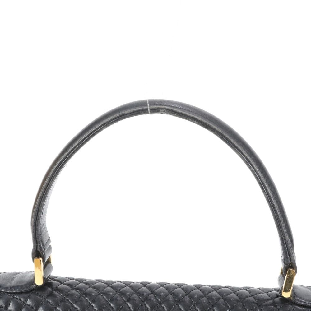 美品 バリー キルティング レザー ハンドバッグ トート トップハンドル  