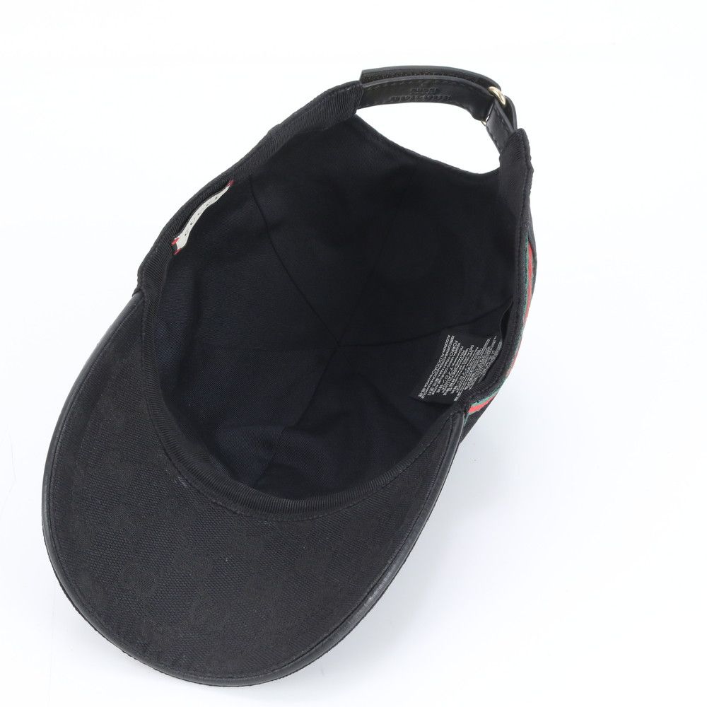 極美品 グッチ GGキャンバス シェリー ライン ベースボール キャップ