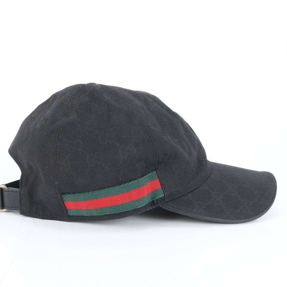 極美品 グッチ ベースボールキャップ シェリーライン GGキャンバス ブラック 極美品 グッチ GGキャンバス シェリー ライン ベースボール キャップ M