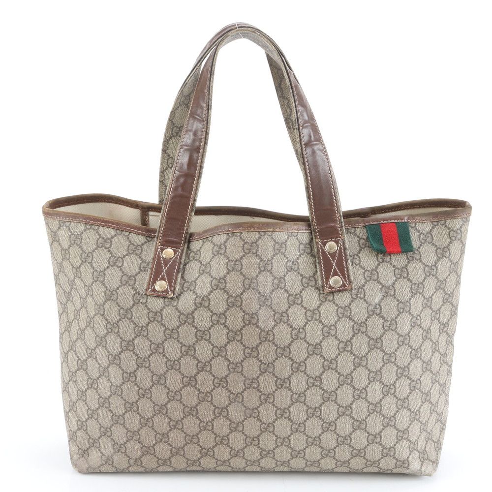 美品 グッチ GGスプリーム 211134 レザー トート バッグ ショルダー