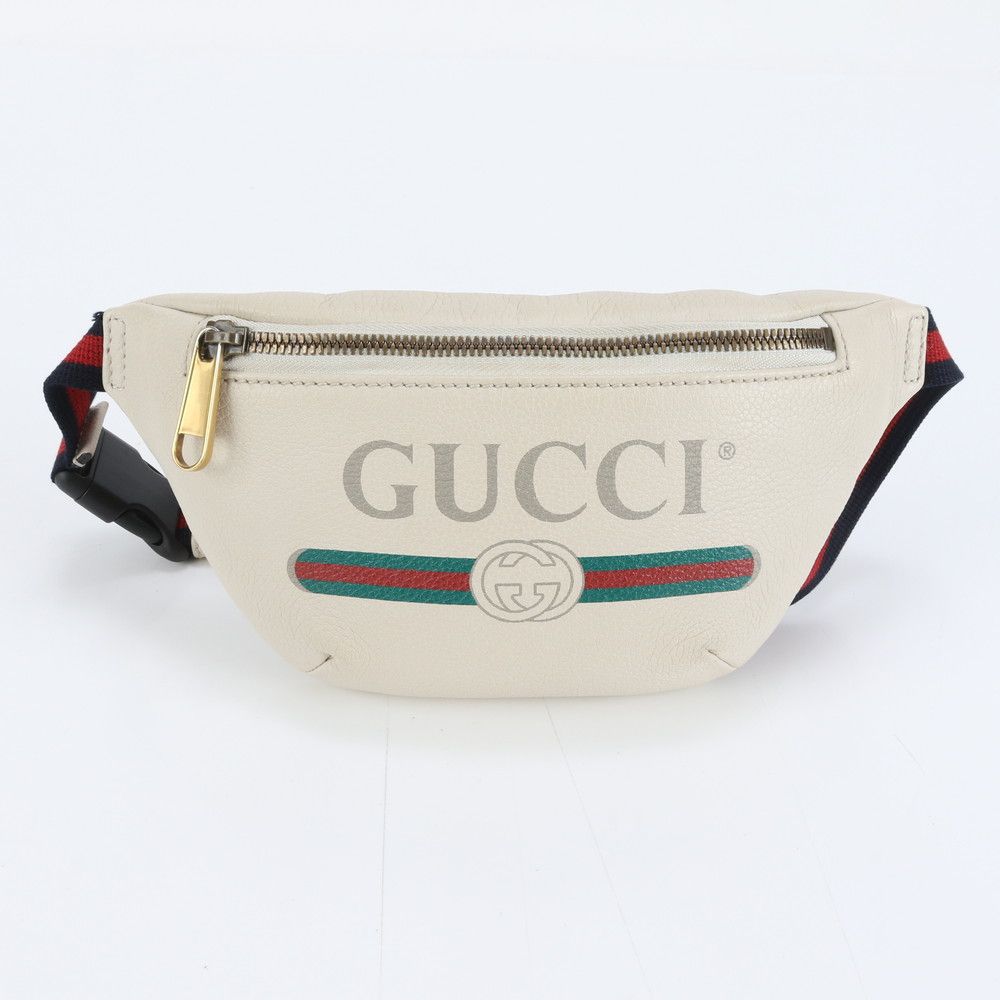 極美品 グッチ シェリー ライン プリント スモール ベルト 527792