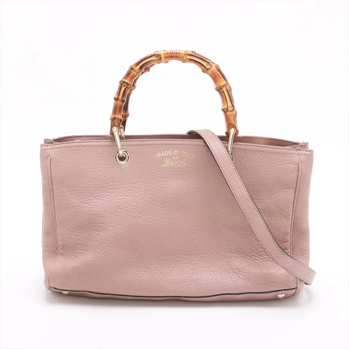 美品 グッチ バンブー ショッパー 323660 レザー 2WAY ハンドバッグ