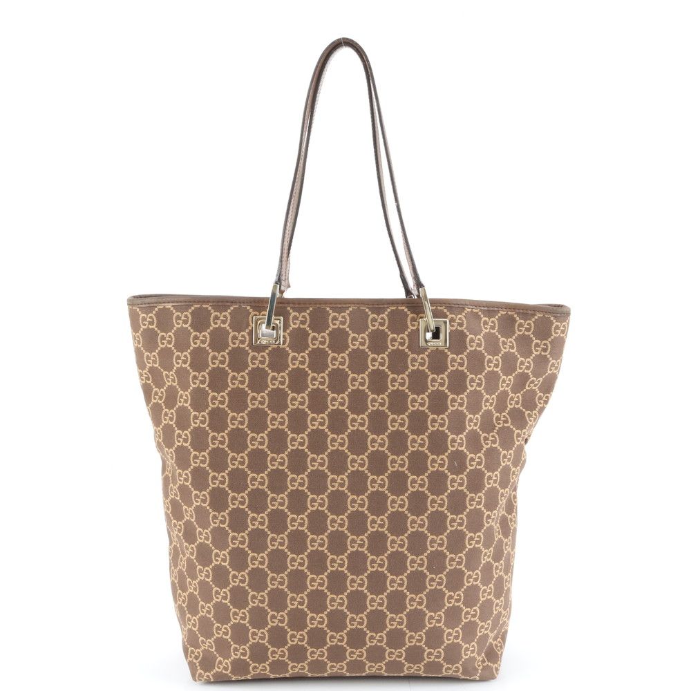 美品 グッチ GGキャンバス 002 1098 レザー トート バッグ 肩掛け