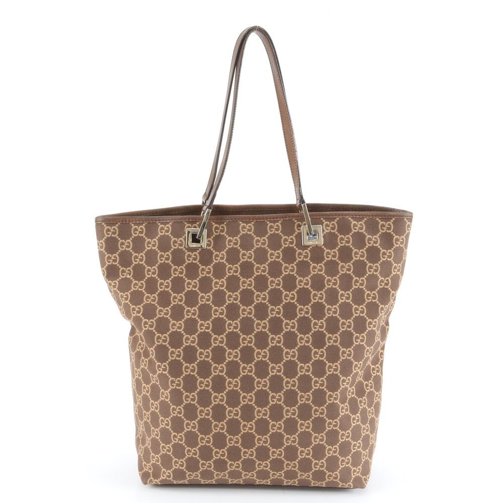 美品 グッチ GGキャンバス 002 1098 レザー トート バッグ 肩掛け