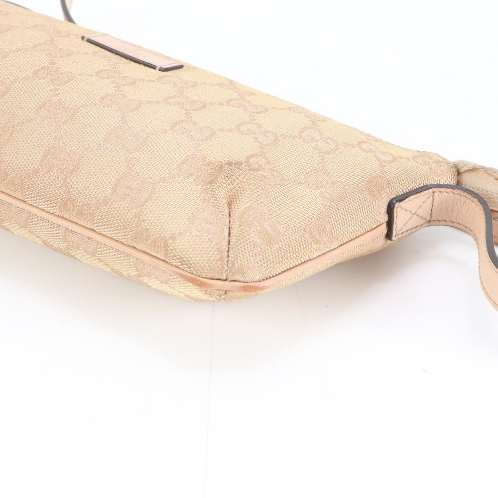 美品 グッチ GGキャンバス アクセサリーポーチ ベージュ 190393 レザー