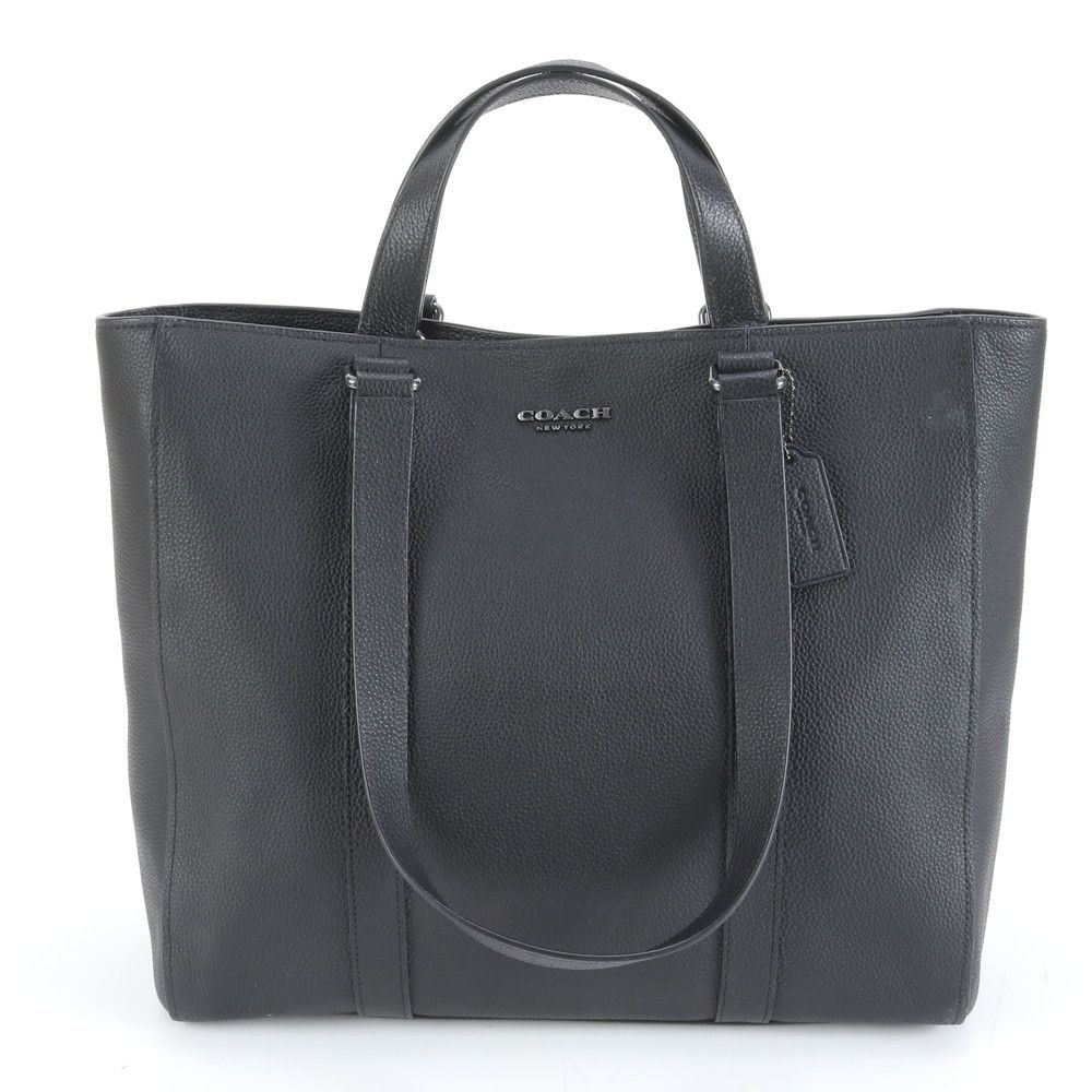 極美品 コーチ ハドソン トートバッグ ビジネス A4可 レザー デカロゴ 黒 極美品 コーチ ハドソン ダブル ハンドル レザー トート バッグ C8157