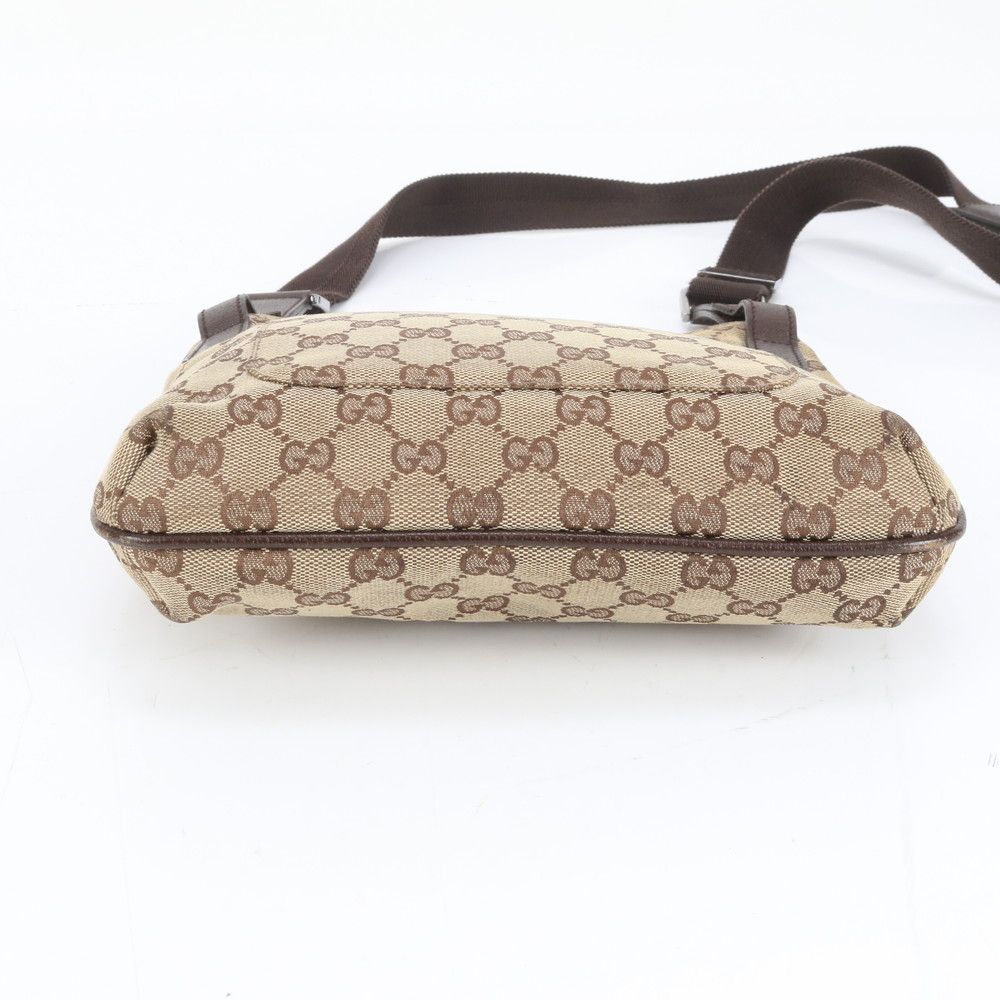 極美品 グッチ ショルダーバッグ GGキャンバス レザー ロゴプレート 茶 極美品 グッチ GGキャンバス 122793 レザー ショルダーバッグ 斜め掛け