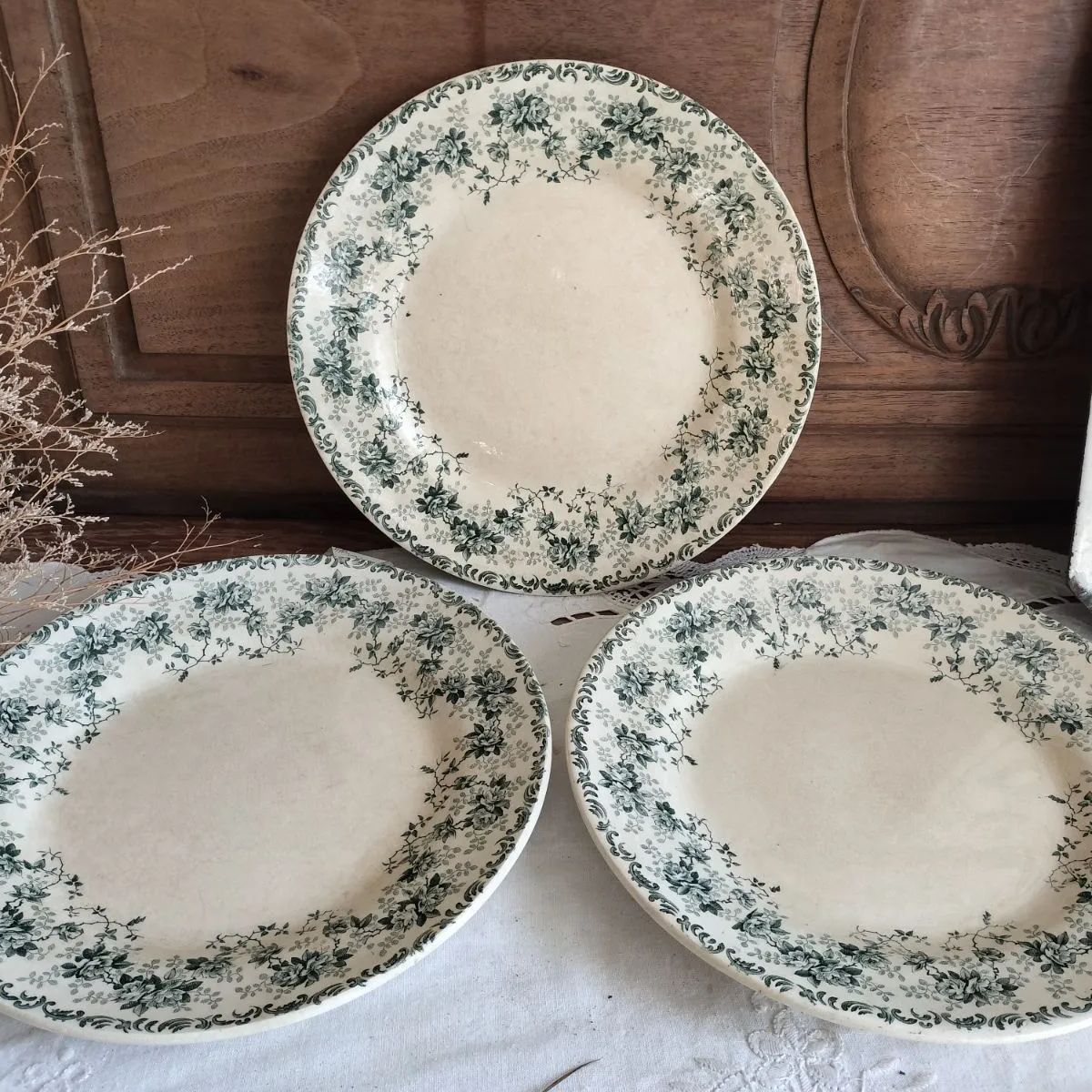 フランス アンティーク 絵つき皿 Choisy Le Roi 装飾 皿 3枚セット