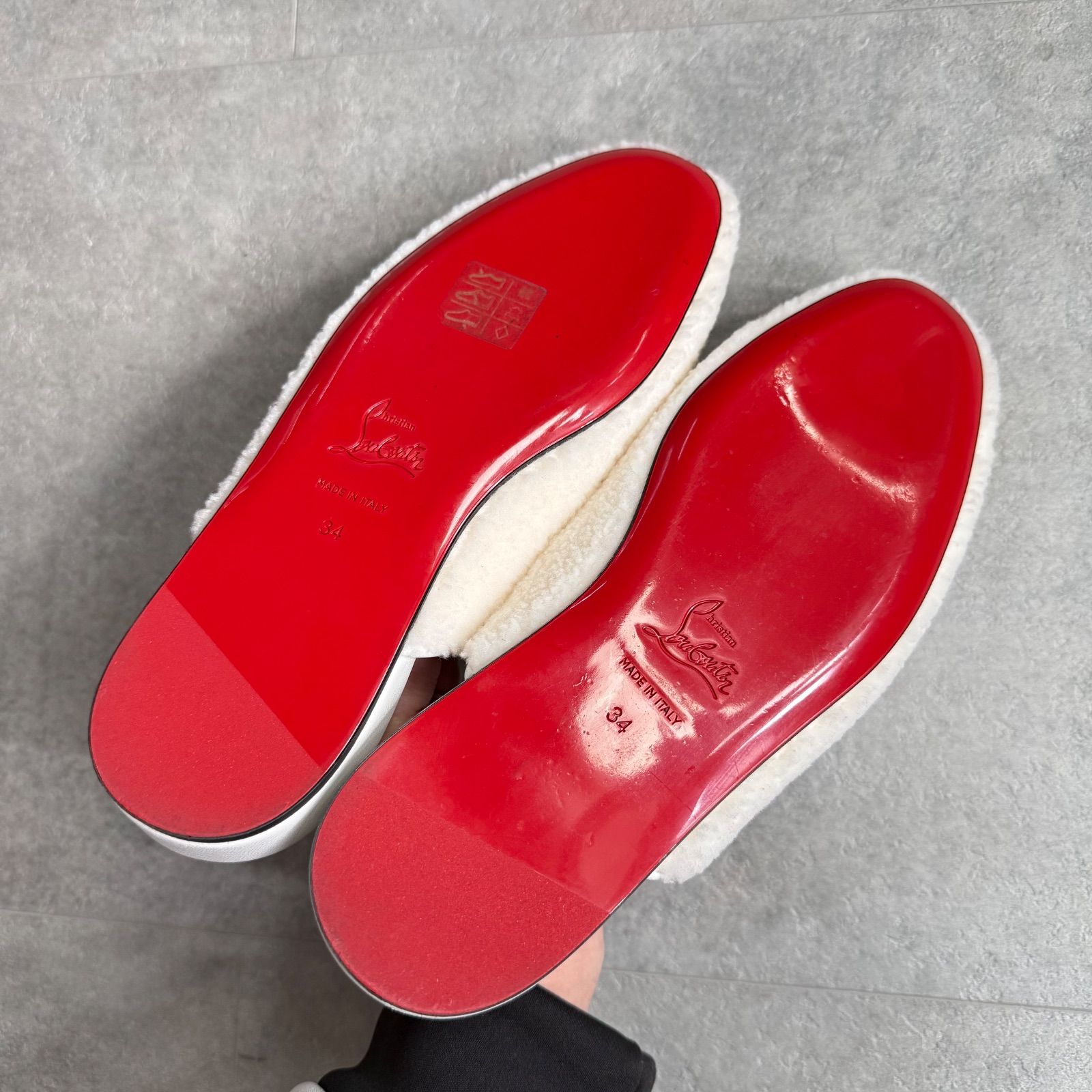 極美品 Christian Louboutin クリスチャンルブタン ファー ボア