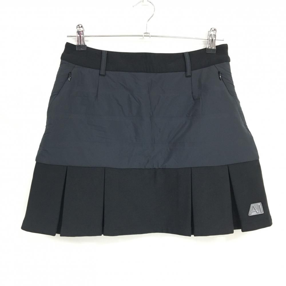 超美品】マスターバニー 中綿切替スカート 黒 一部中綿 裾プリーツ