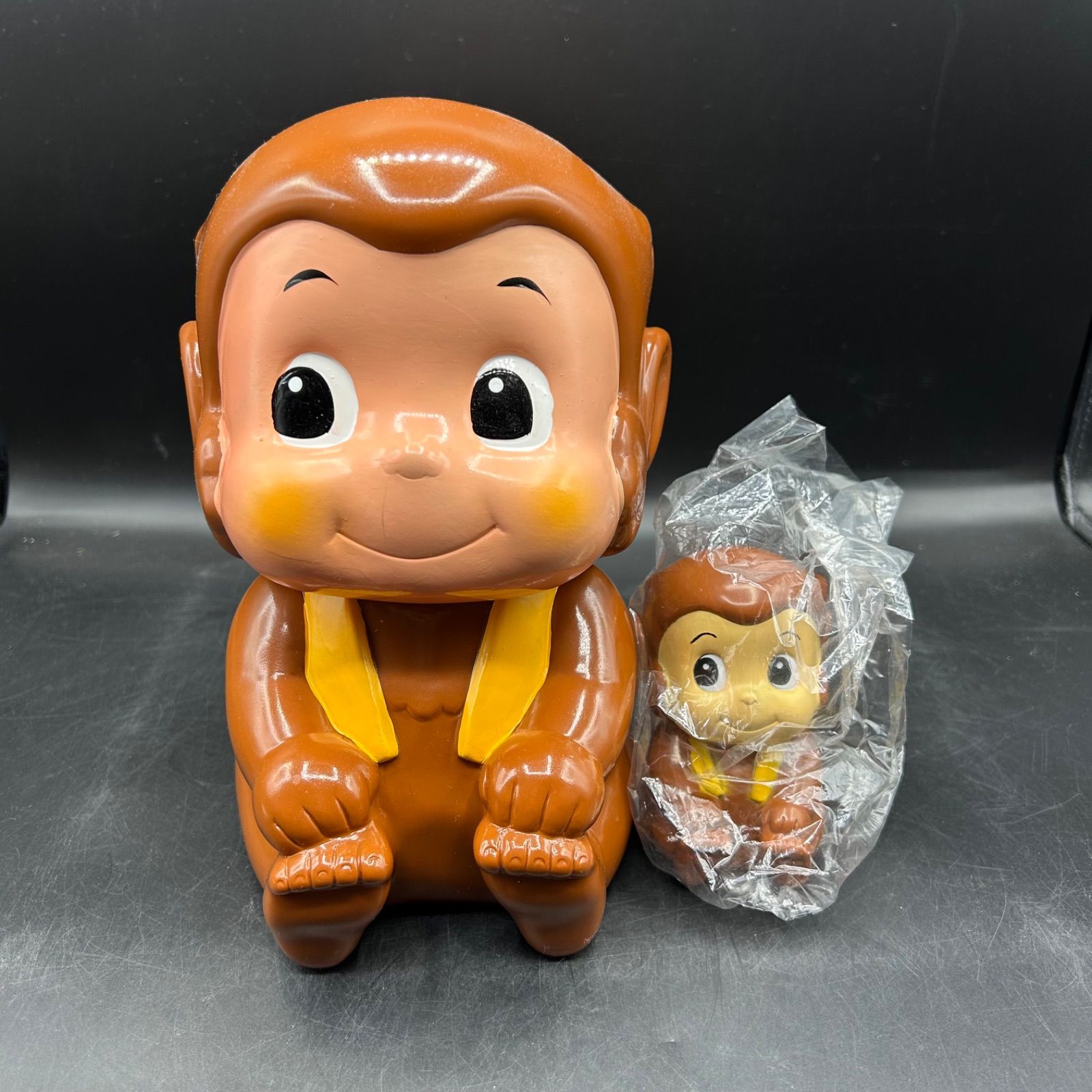 2個セット レア レトロ JA 農協 ノベルティ ソフビ貯金箱 猿