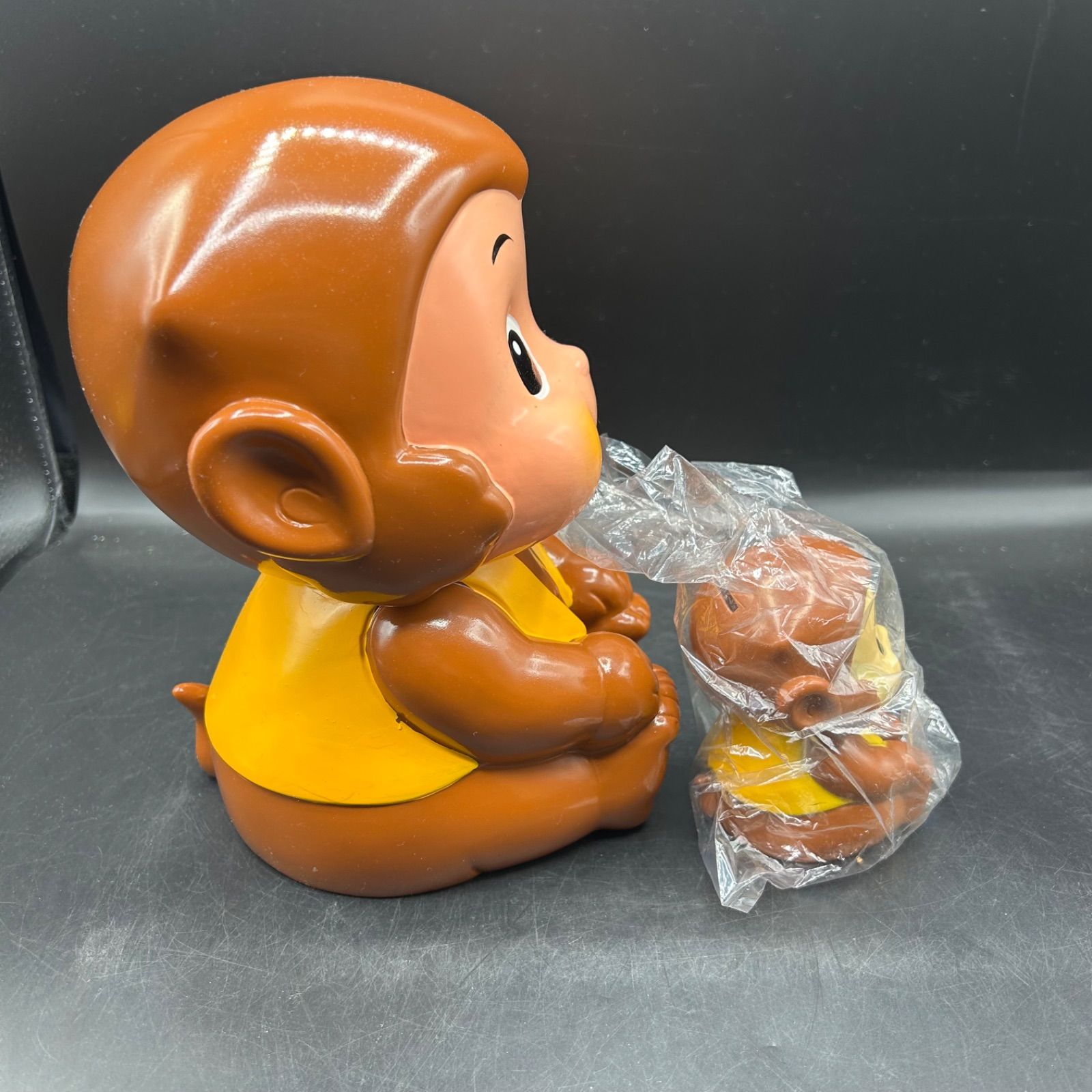 2個セット レア レトロ JA 農協 ノベルティ ソフビ貯金箱 猿