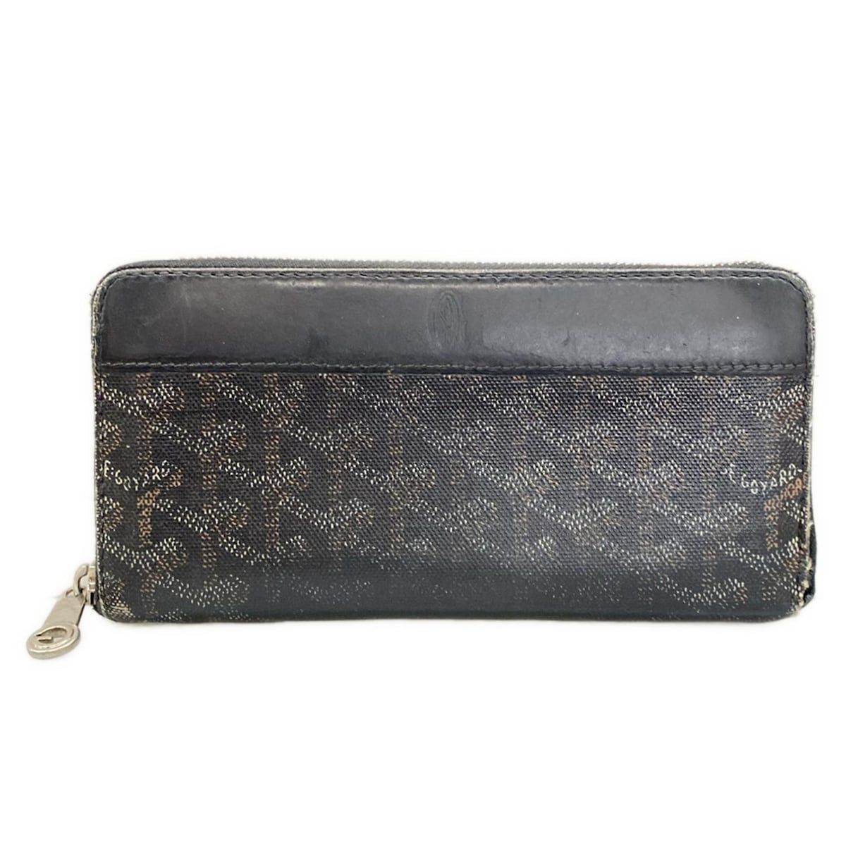 GOYARD(ゴヤール) 長財布 マティニョン 黒×ライトブラウン×白 ラウンド