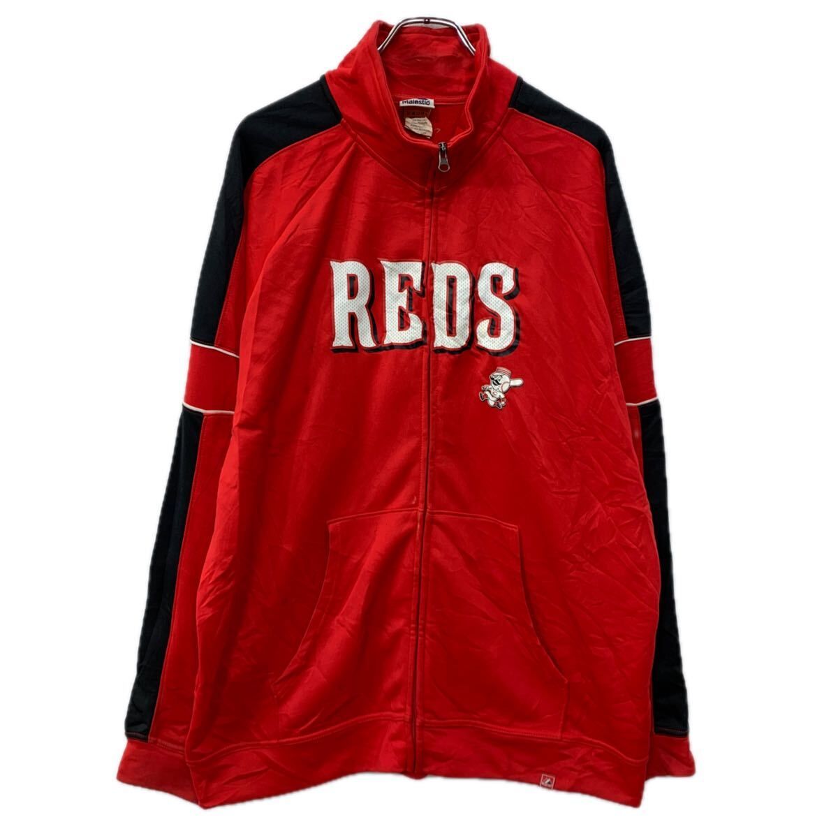 Majestic ジャージ XL レッド ブラック マジックスティック ジップ