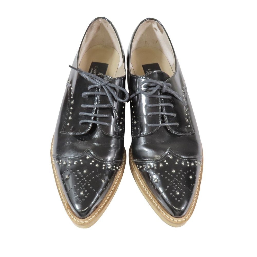 美品 LANVIN ランバン コレクション 9208 レザー シューズ ポイン