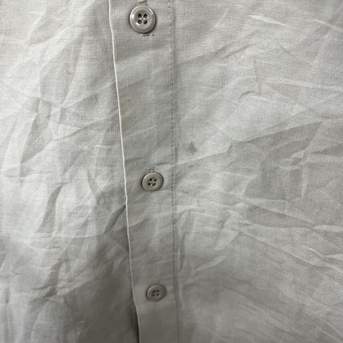 USA製 Perfect 長袖 ワークシャツ L ベージュ ボタン ロゴ 刺繍