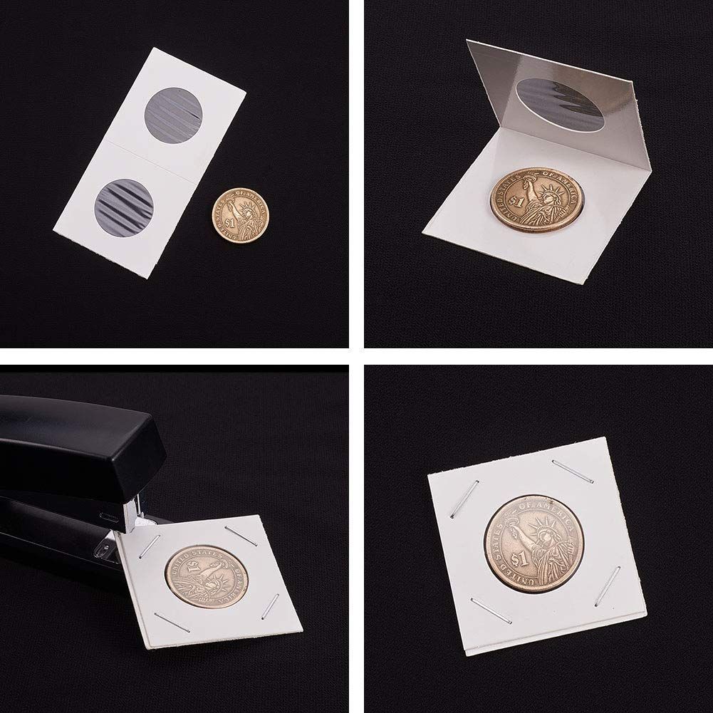 PH PandaHall 約300個 6種 白いボール紙 紙製コインホルダー収納コインケース 透明 記念コイン収納カード コイン収納用品 小分け丸ケース  コイン保存用 コインコレクション容器 DIY用 手芸用品 ホワイト - メルカリ