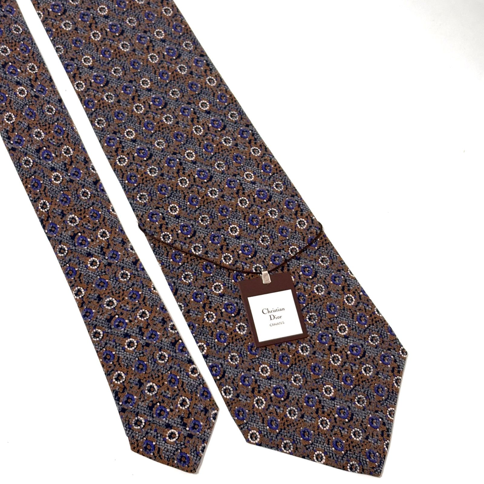 未使用・タグ付き✨ クリスチャンディオール ネクタイ ブラウン系×薄い